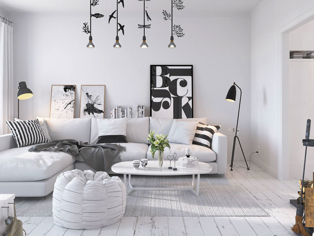 Black and white interior design by Sachin Mahajan