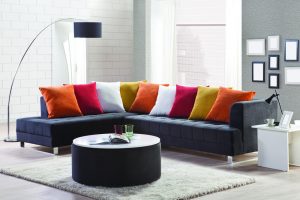 How to Mix and Match Sofas colorful throw pillows on a sofa