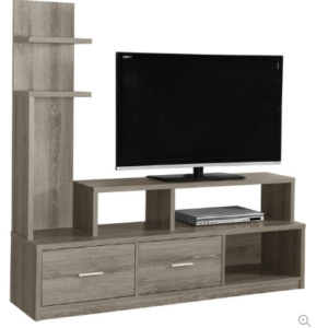Taupe Display Tower TV Stand