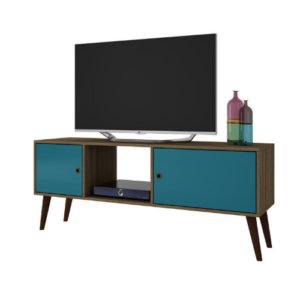 Aqua and Brown TV Stand