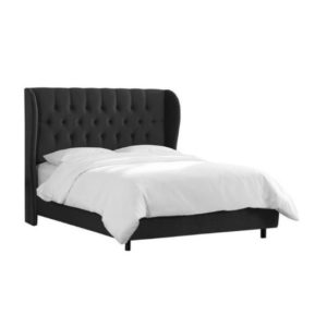 Classic Black Upholstered Bed Frame