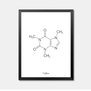Caffeine Molecule Framed Art