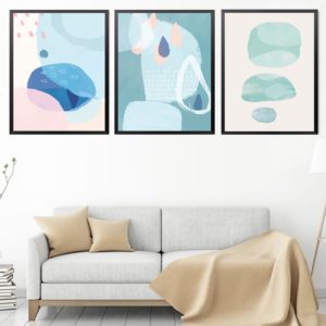Abstract Geometry Framed Wall Art Set