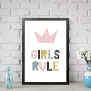 Pink Girls Rule Wall Art