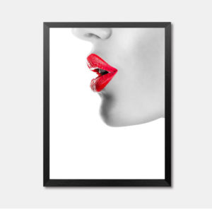 Thick Red Lippy Framed Wall Art