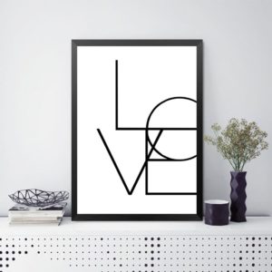 Love Artistic Textual Framed Wall Art