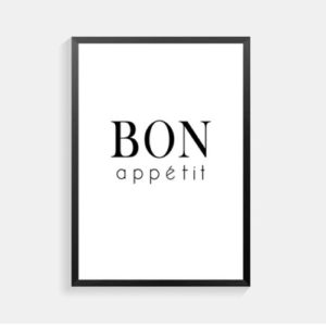 Bon Appetit Textual Framed Wall Art