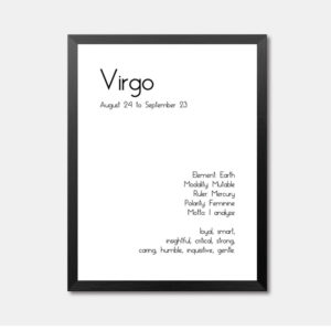 Virgo Textual Framed Wall Art