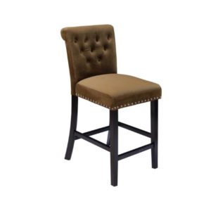 Tufted Brown Bar Stool