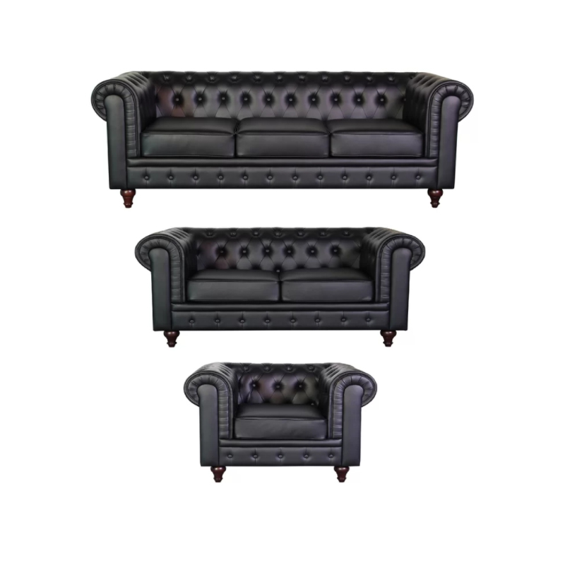 Black Leather Sofa Set Available Online