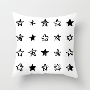 Monochrome Star Throw Pillow A