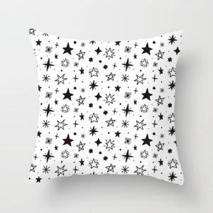 Monochrome Star Throw Pillow B