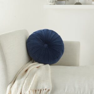 Blue Round Throw Pillow