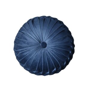 Blue Pleated Throw Pillow