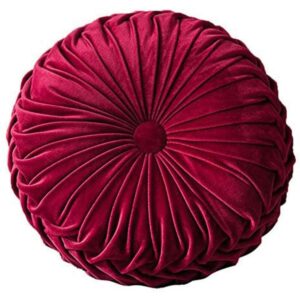 Red Pleated Throw Pillow