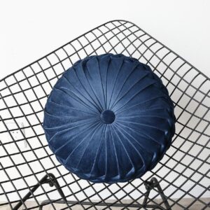 Blue Pleated Throw Pillow
