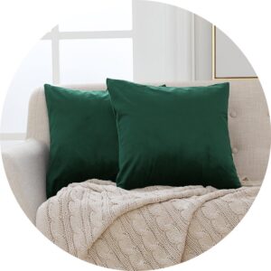 Green Square Throw Pillow